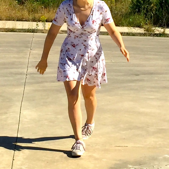 Black Wrap-Around Dress with Frills - Picture 4 of 5